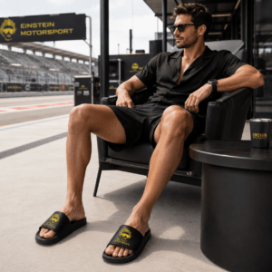 Einstein Motorsport Badesandalen – Schwarz
