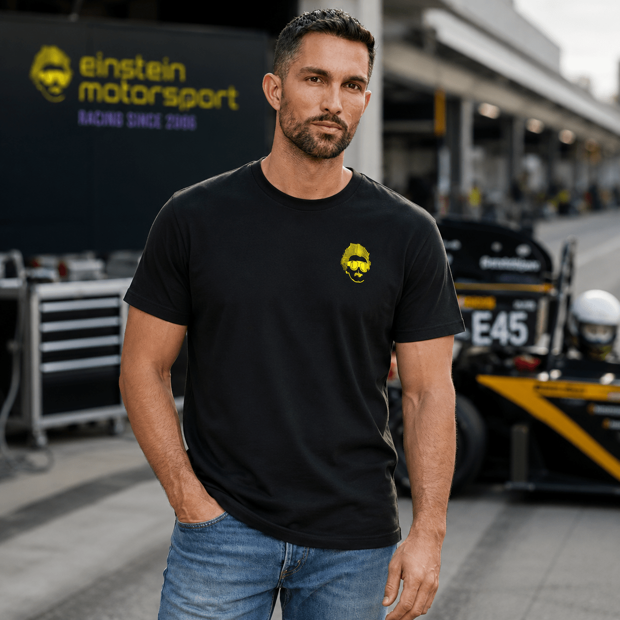Einstein Motorsport Formula Student T-Shirt Herren – Schwarz – Bild 6