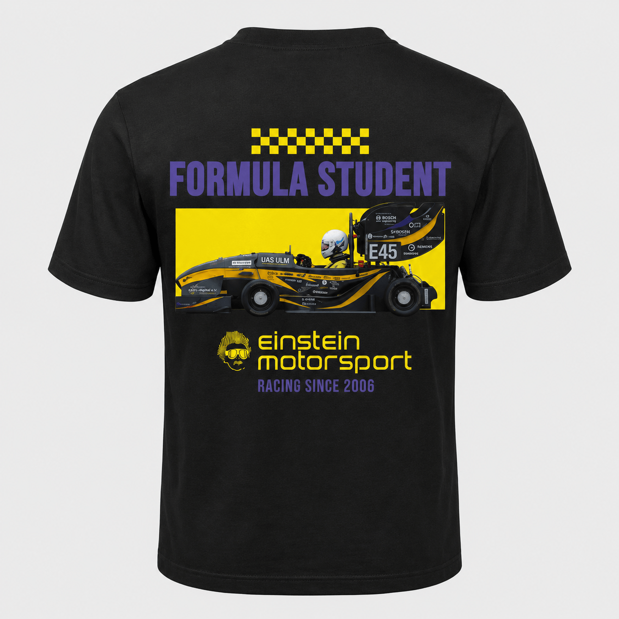 Einstein Motorsport Formula Student T-Shirt Herren – Schwarz – Bild 4